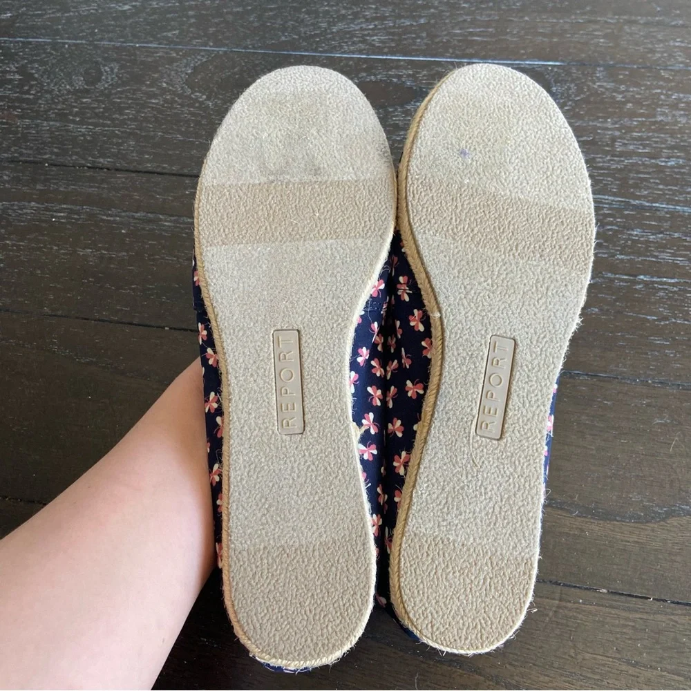 Report Bee Clover Espadrille Lace Up Navy‎ Flats 9.5